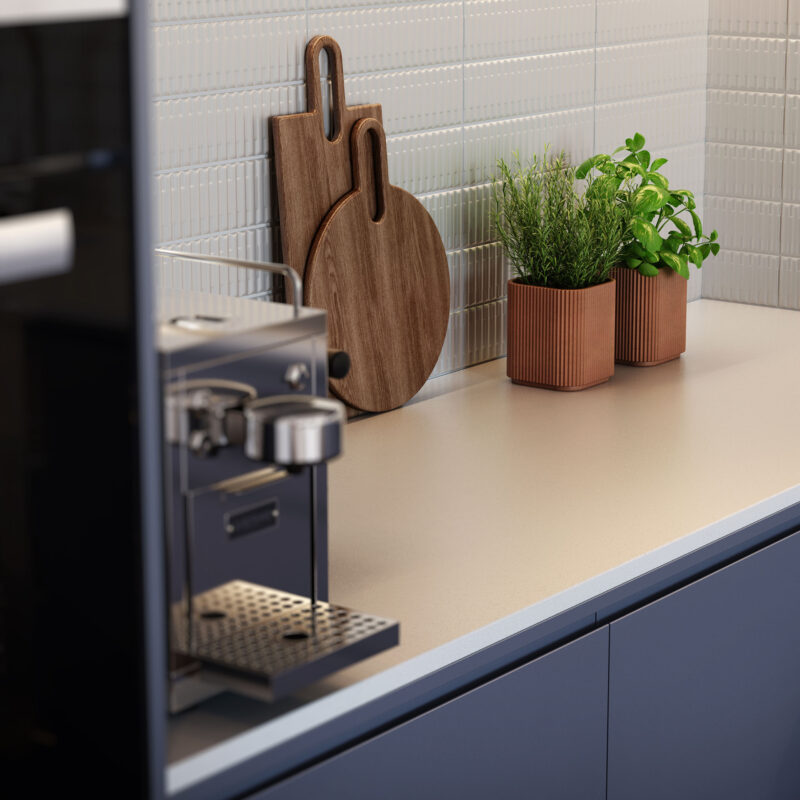 kitchen unit in a flat at The Delamarre (Brent Cross Town)