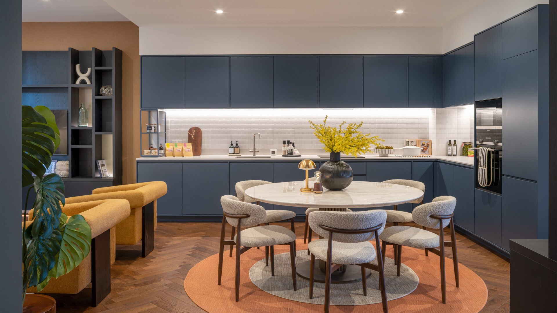 Photo of the dining area in a modern apartment in Brent Cross Town, North London. (Brent Cross Town)
