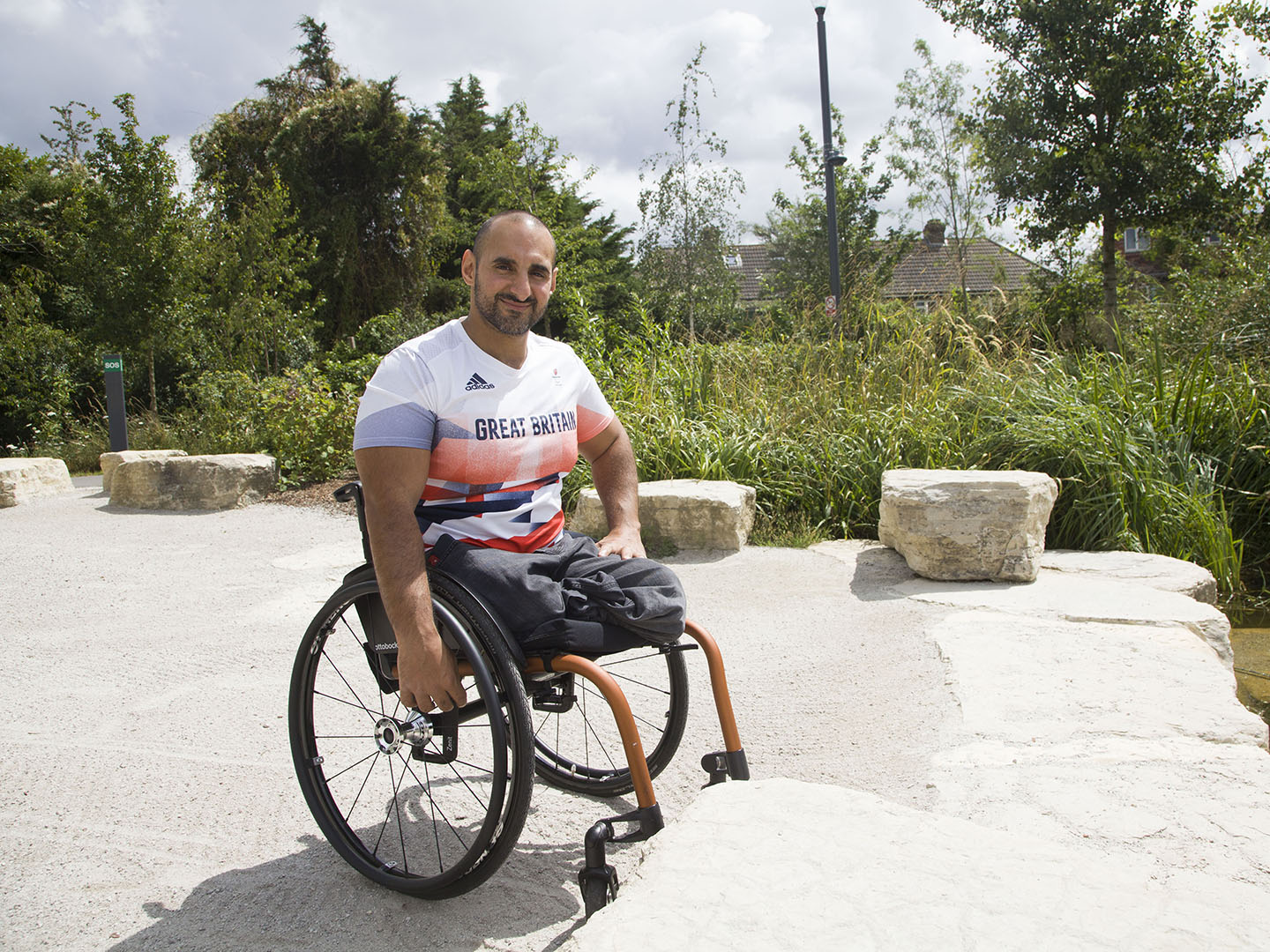 Paralympian Ali Jawad in Claremont Park, Brent Cross Town (Brent Cross Town)