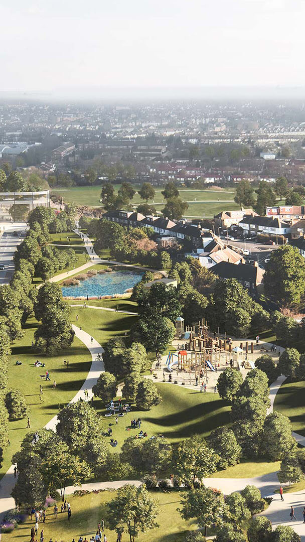 aerial view of Brent Cross Town (Brent Cross Town)