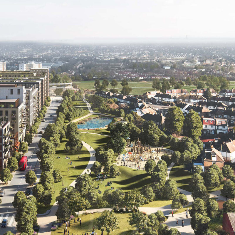 aerial view of Brent Cross Town (Brent Cross Town)