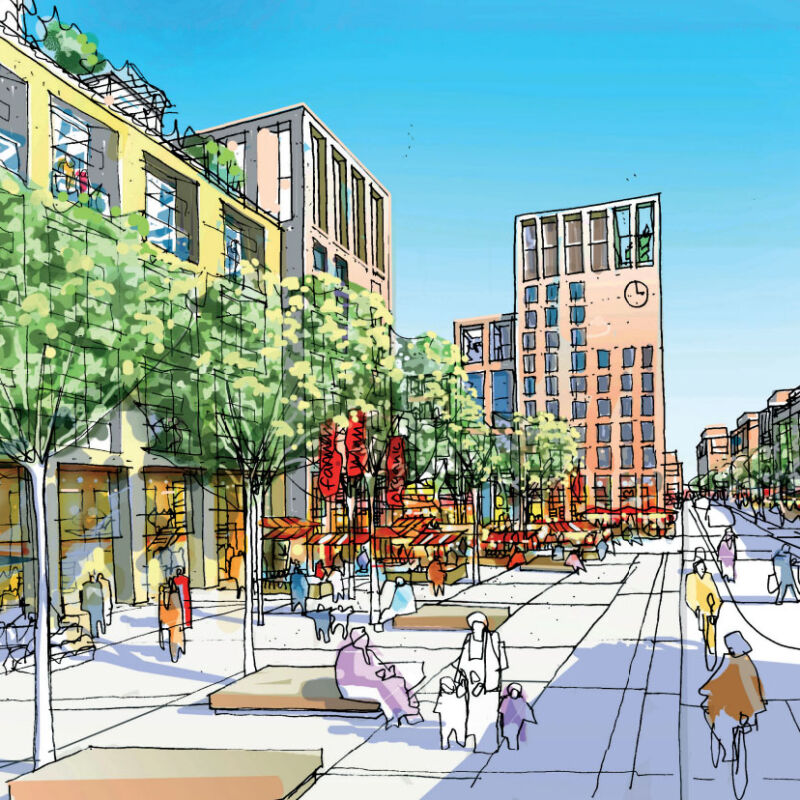 Early illustration of Brent Cross Town