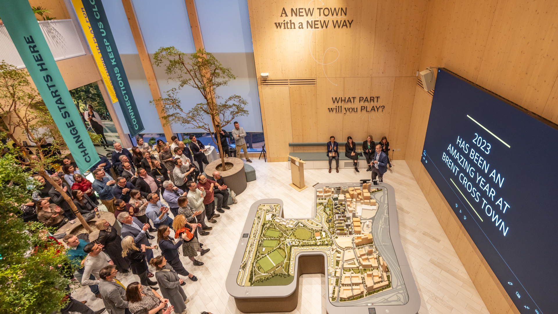 A presentation at the Visitor Pavilion Brent Cross Town (Brent Cross Town)