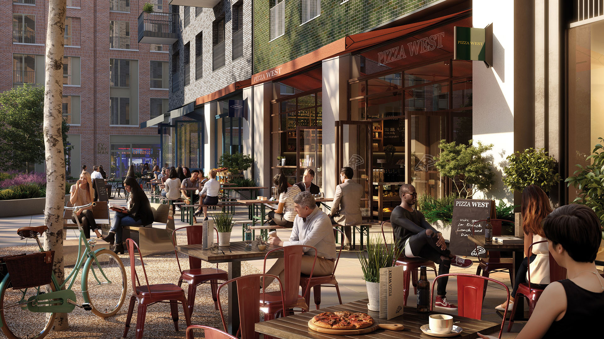 Evening in the piazza, Brent Cross Town (Brent Cross Town)