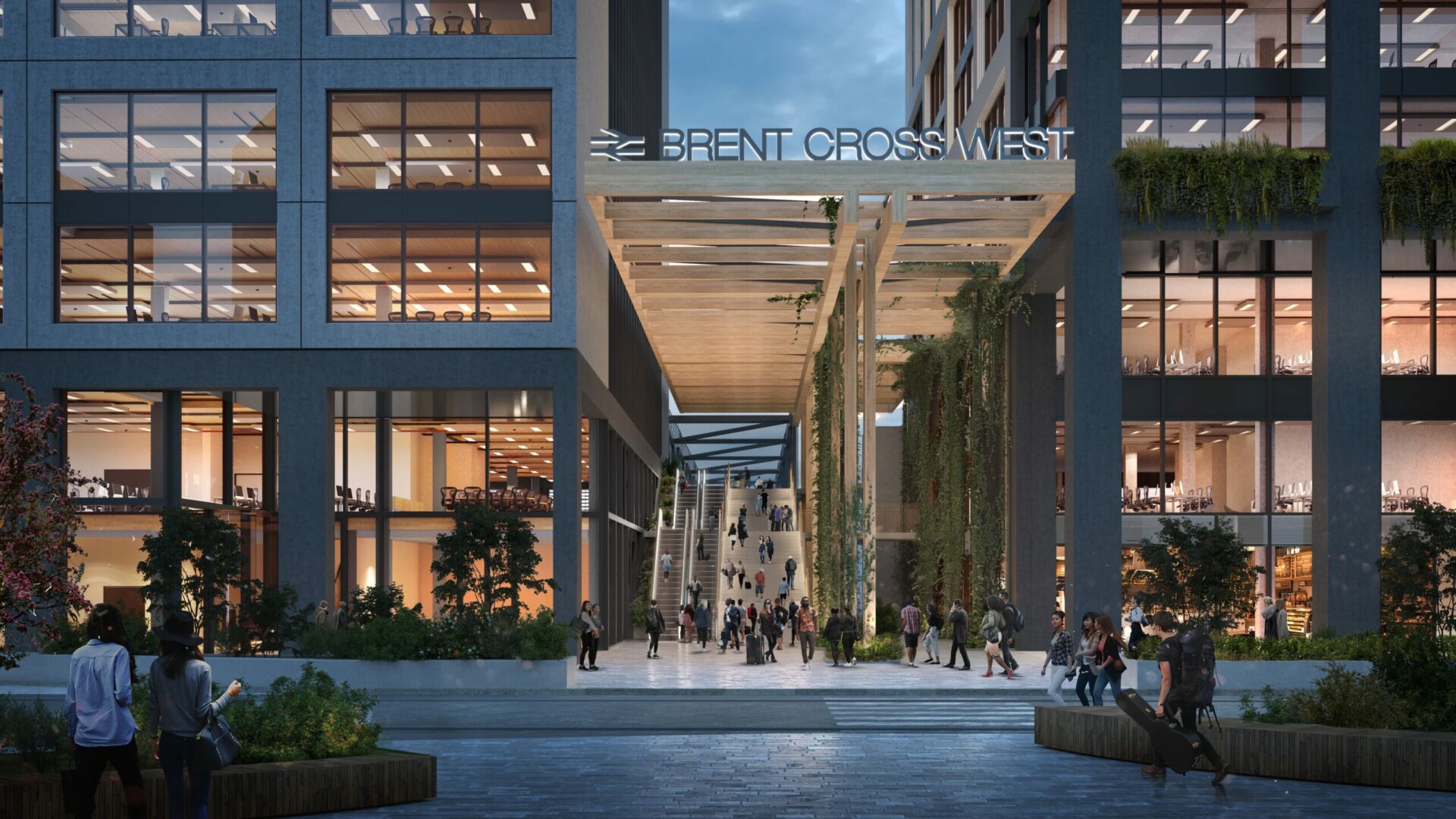 Entrance to Brent Cross West Station (Brent Cross Town)