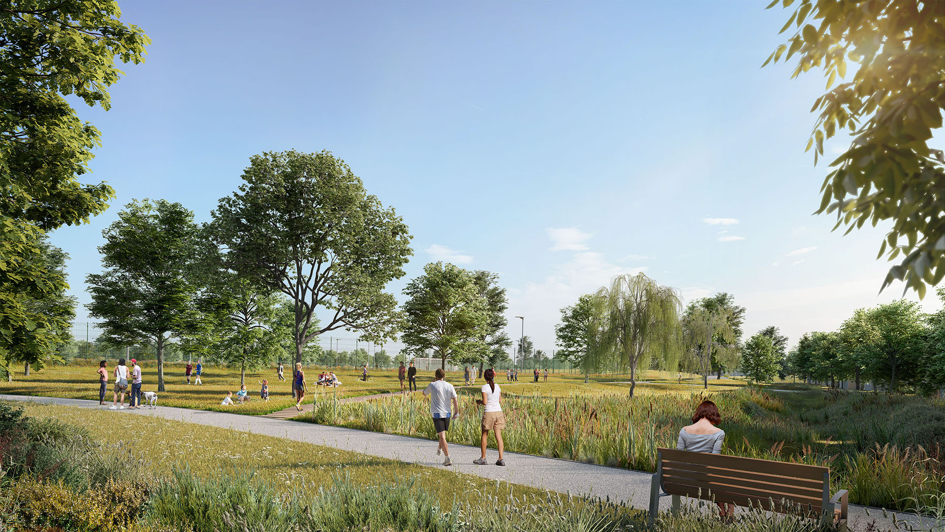 A visualisation of Clitterhouse Playing Fields in Brent Cross Town (Brent Cross Town)