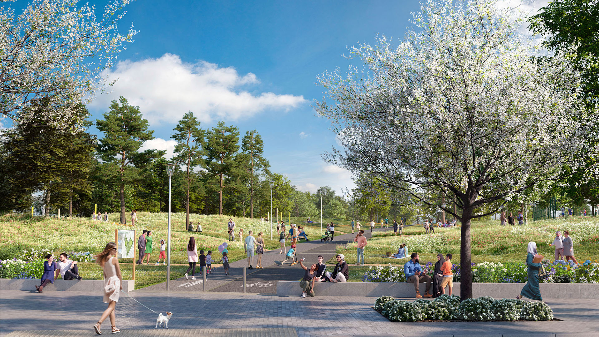 Visualisation of Clitterhouse playing fields in Brent Cross Town (Brent Cross Town)