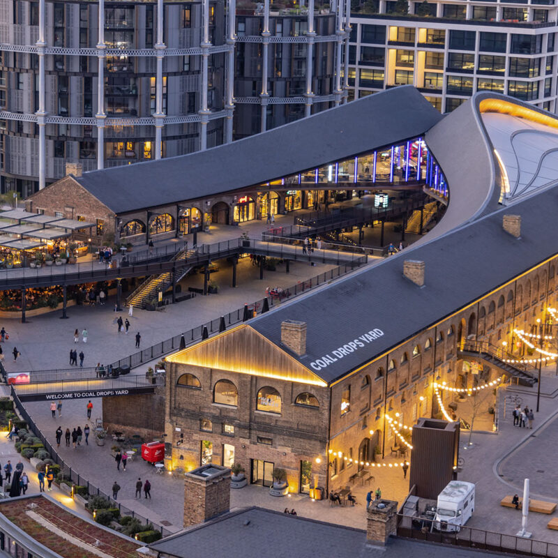Aerial view of Coal Drops Yard, King's Cross