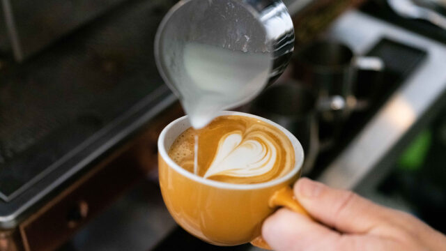 Photo of a capuccino being poured at Cricklewood Coffee Roaster, Brent Cross Town. (Brent Cross Town)