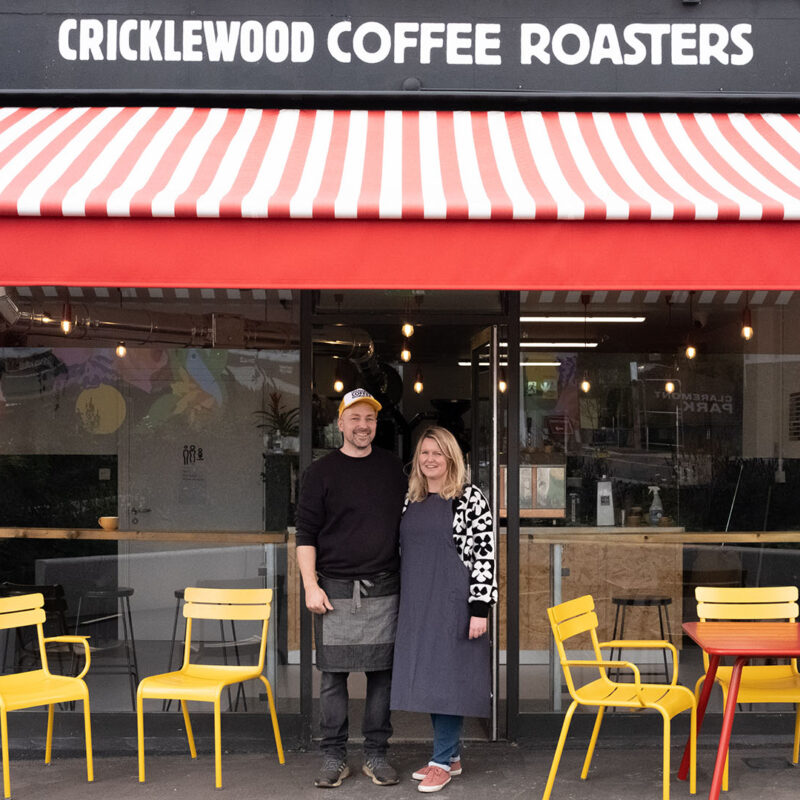 Owners James and Laura outside Cricklewood Coffee Roasters Brent Cross Town (Brent Cross Town)