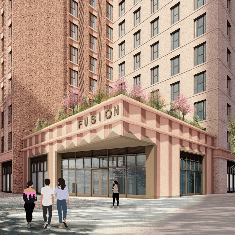 CGI of the proposed student accommodation building at Plot 43b