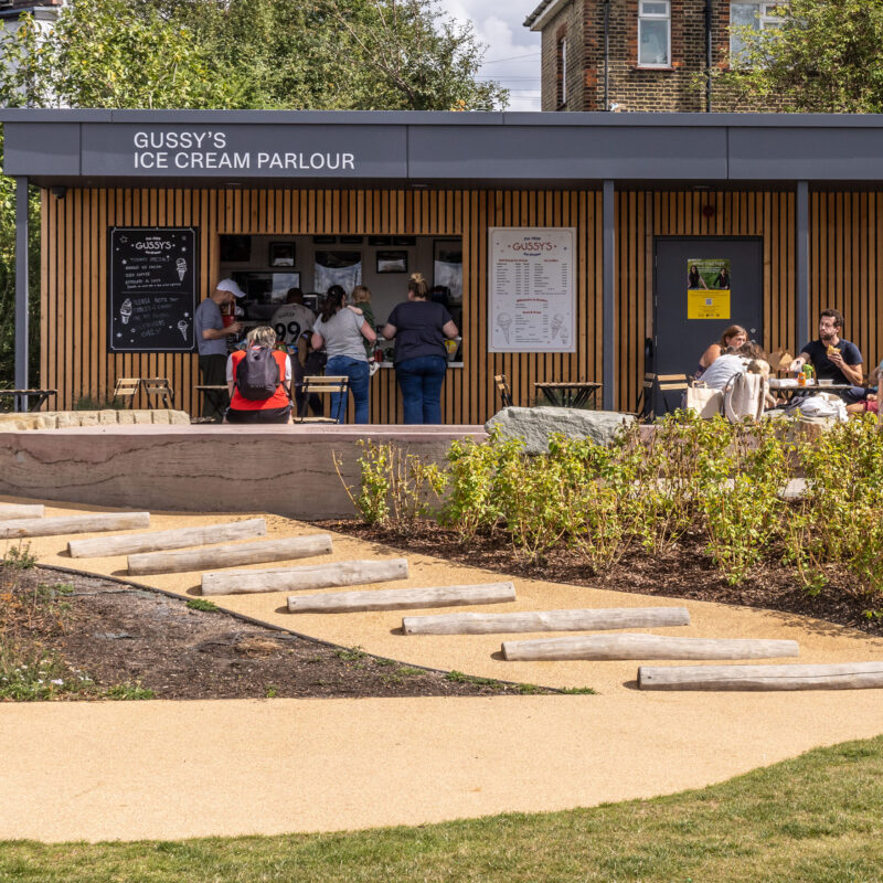 Gussy's ice cream parlour in Claremont Park, Brent Cross Town (Brent Cross Town)