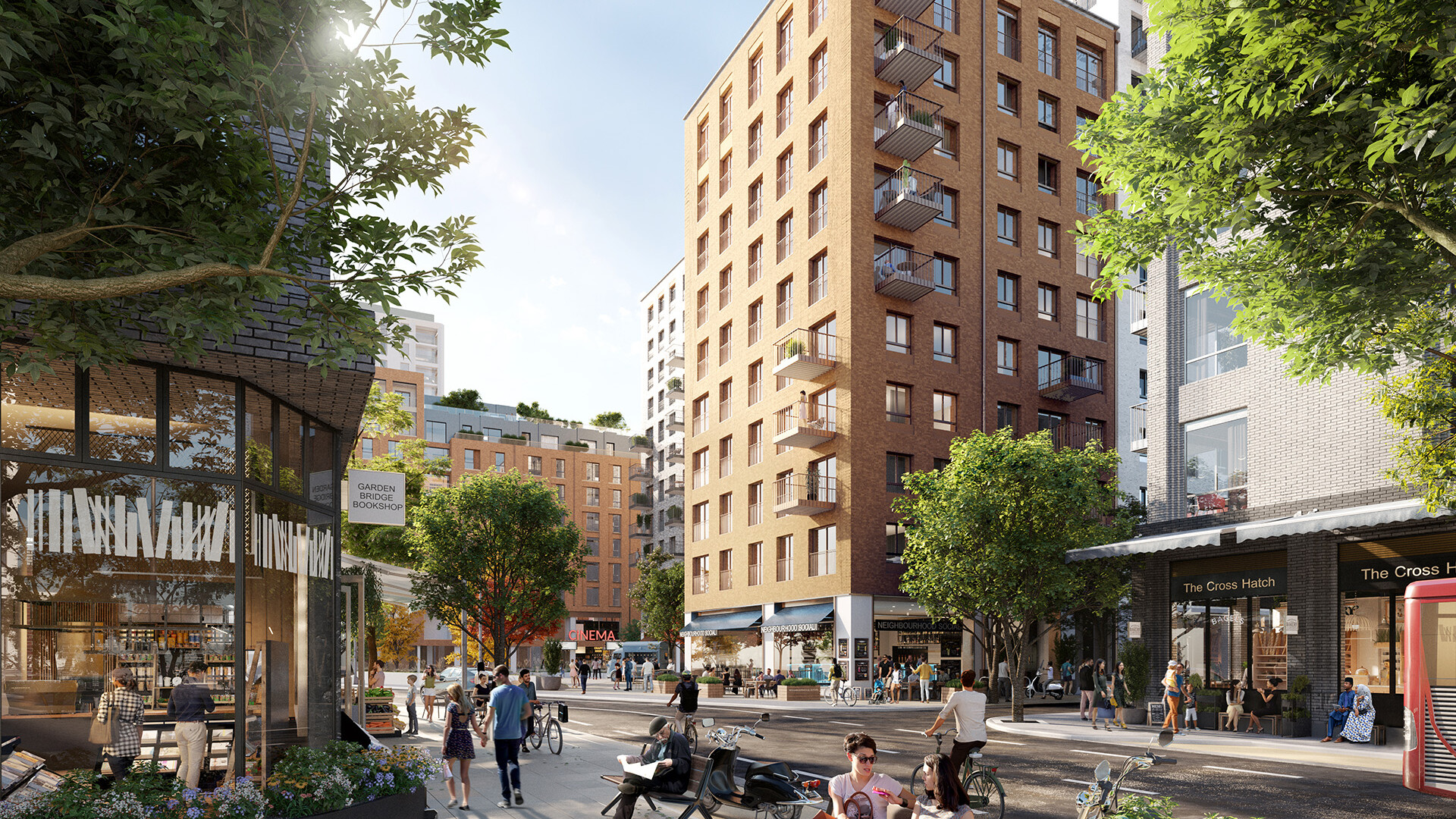 CGI of Merchant Street in Brent Cross Town, North London. (Brent Cross Town)