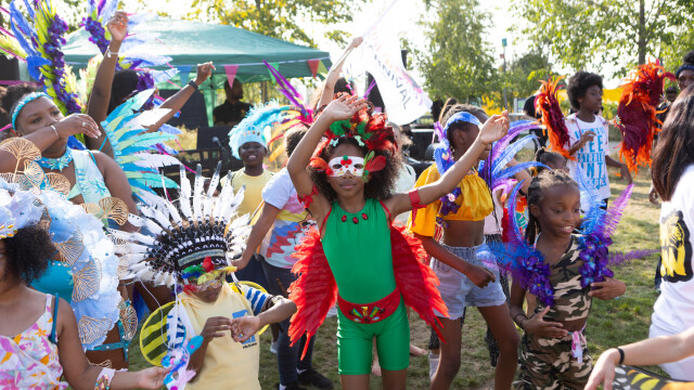 Photo of children dressed up in colourful clothes for Just INCarnival at Brent Cross Town. (Brent Cross Town)