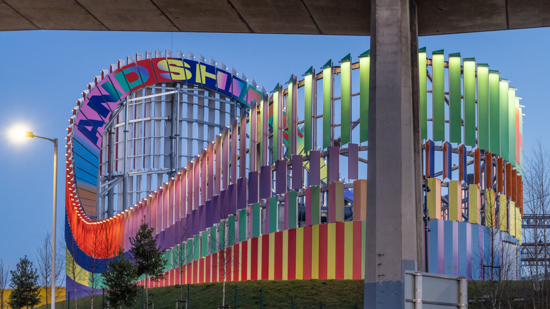 A public artwork by Lakwena at Brent Cross Town in London (Brent Cross Town)