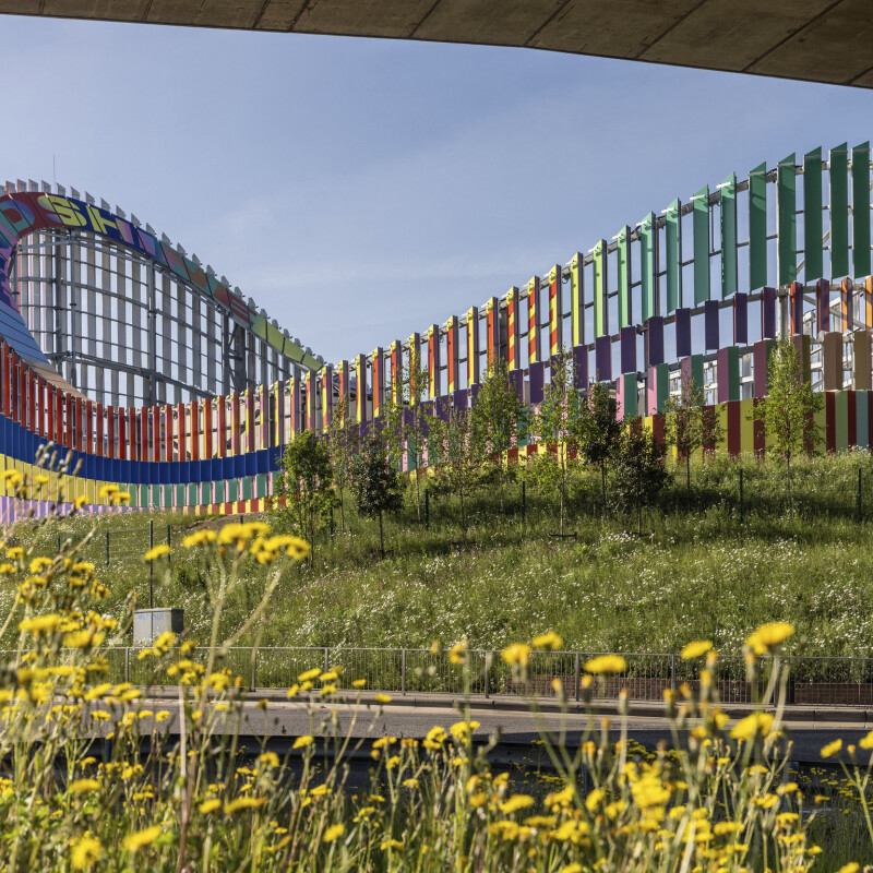 The Primary Substation, part of the Brent Cross Town development, has an architectural wrap designed by IF_DO Archiects working with North London artist Lakwena (Brent Cross Town)