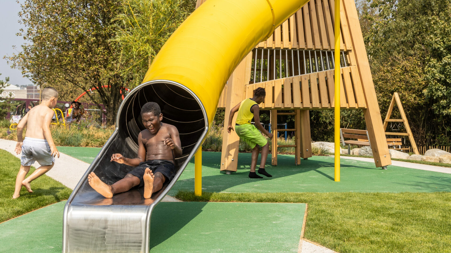 Kids enjoying Exploratory Park, Brent Cross Town (Brent Cross Town)