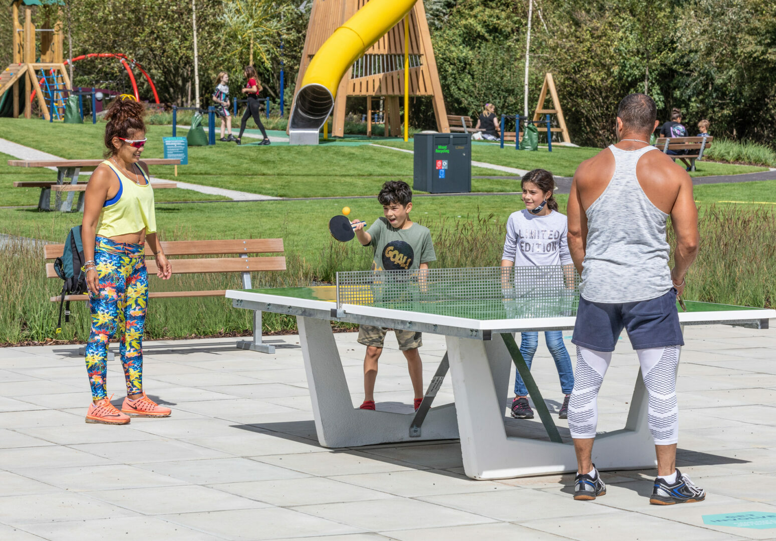 Table tennis in Exploratory Park, Brent Cross Town (Brent Cross Town)