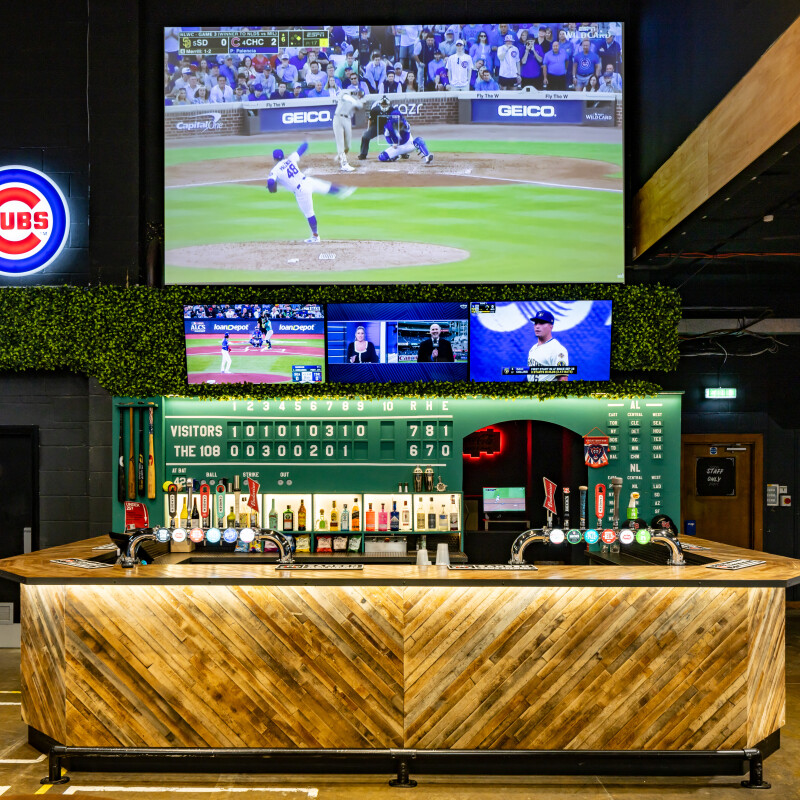 The bar and screen at The 108, Brent Cross Town (Brent Cross Town)