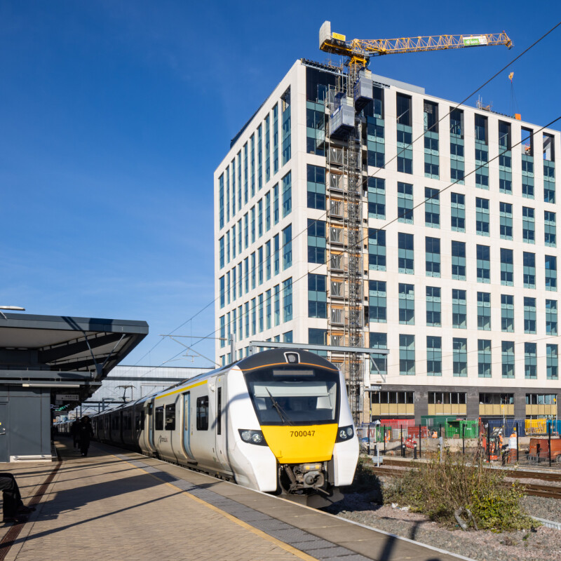 Photo of 3 Copper Square apartments in Brent Cross Town, North London, seen from Brent Cross West Station. (Brent Cross Town)