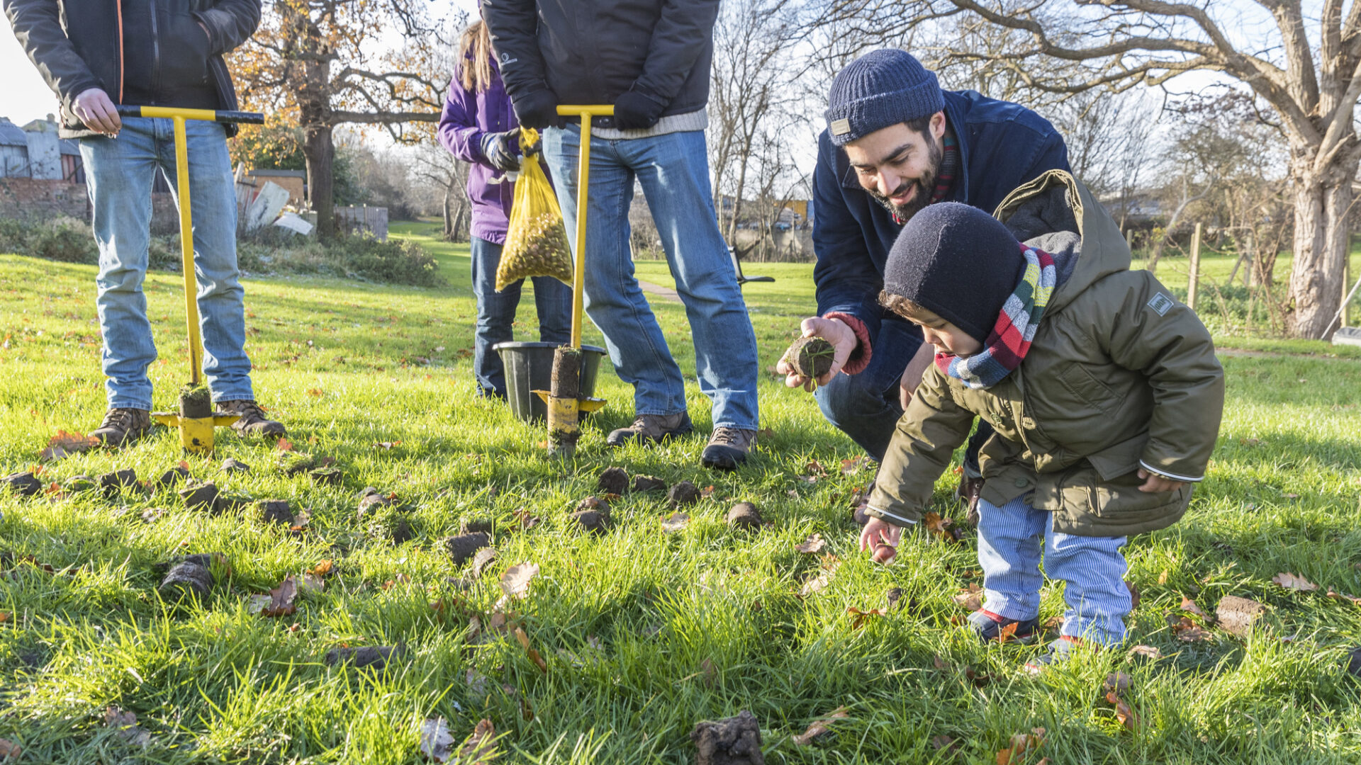 Bulb Planting on green space beside Claremont Way and Claremont Road, Brent Cross Town (Brent Cross Town)