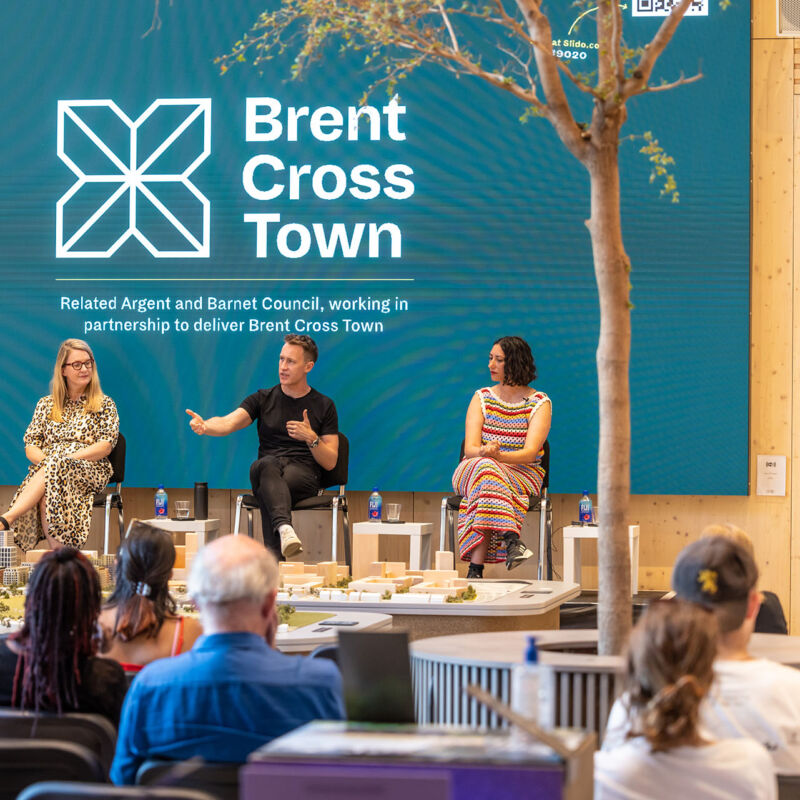 Pavilion talk at the Visitor Pavilion (Brent Cross Town)