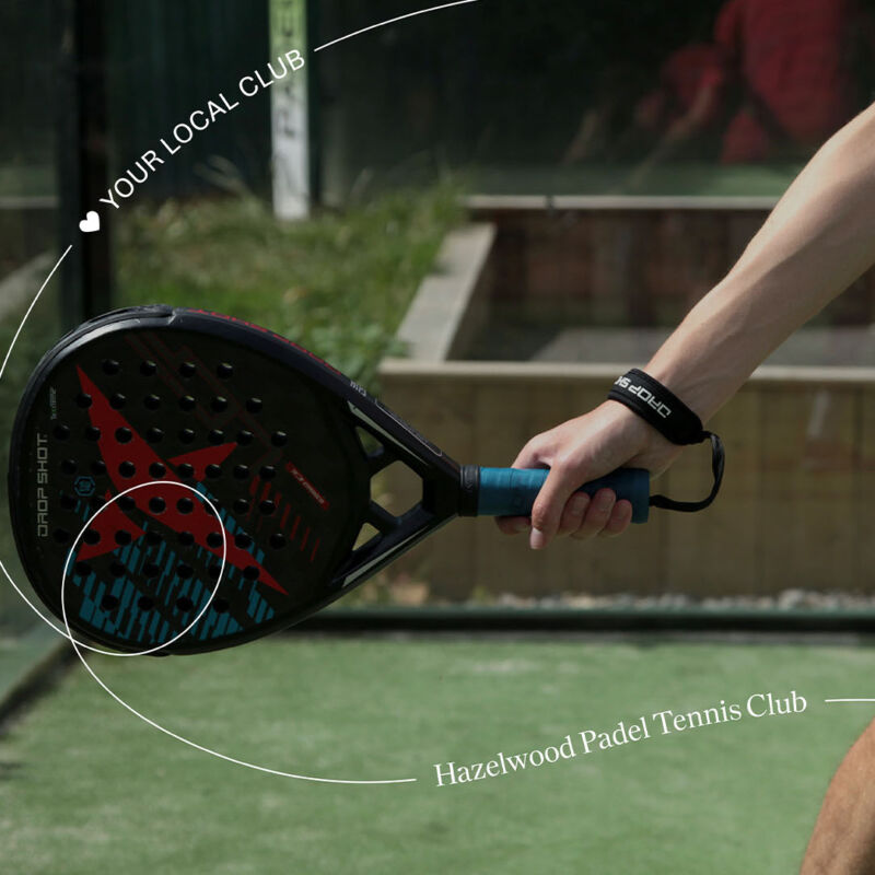 Hand swinging a tennis padel