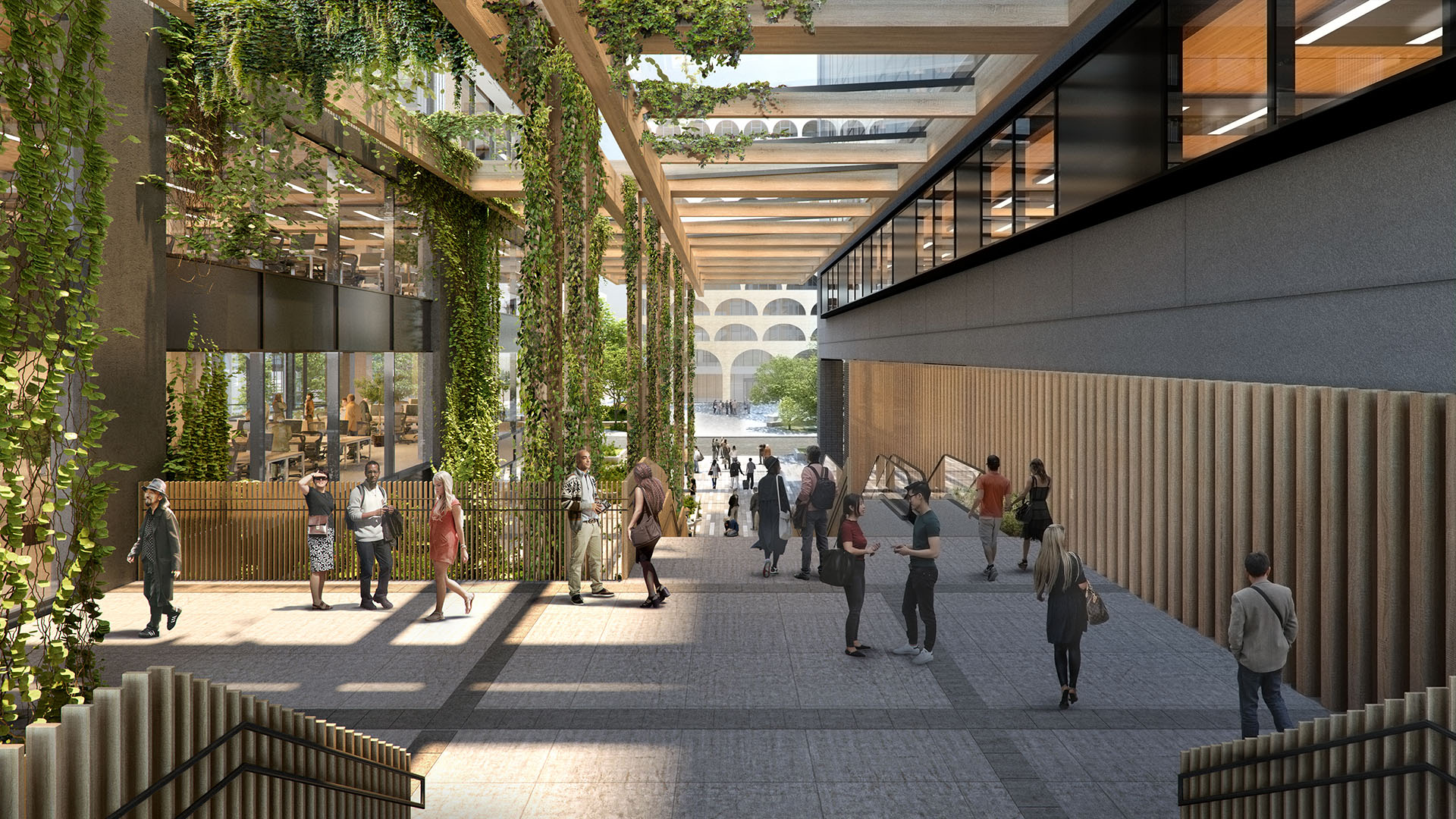 visualisation of people near the entrance of Brent Cross West station, Brent Cross Town (Brent Cross Town)