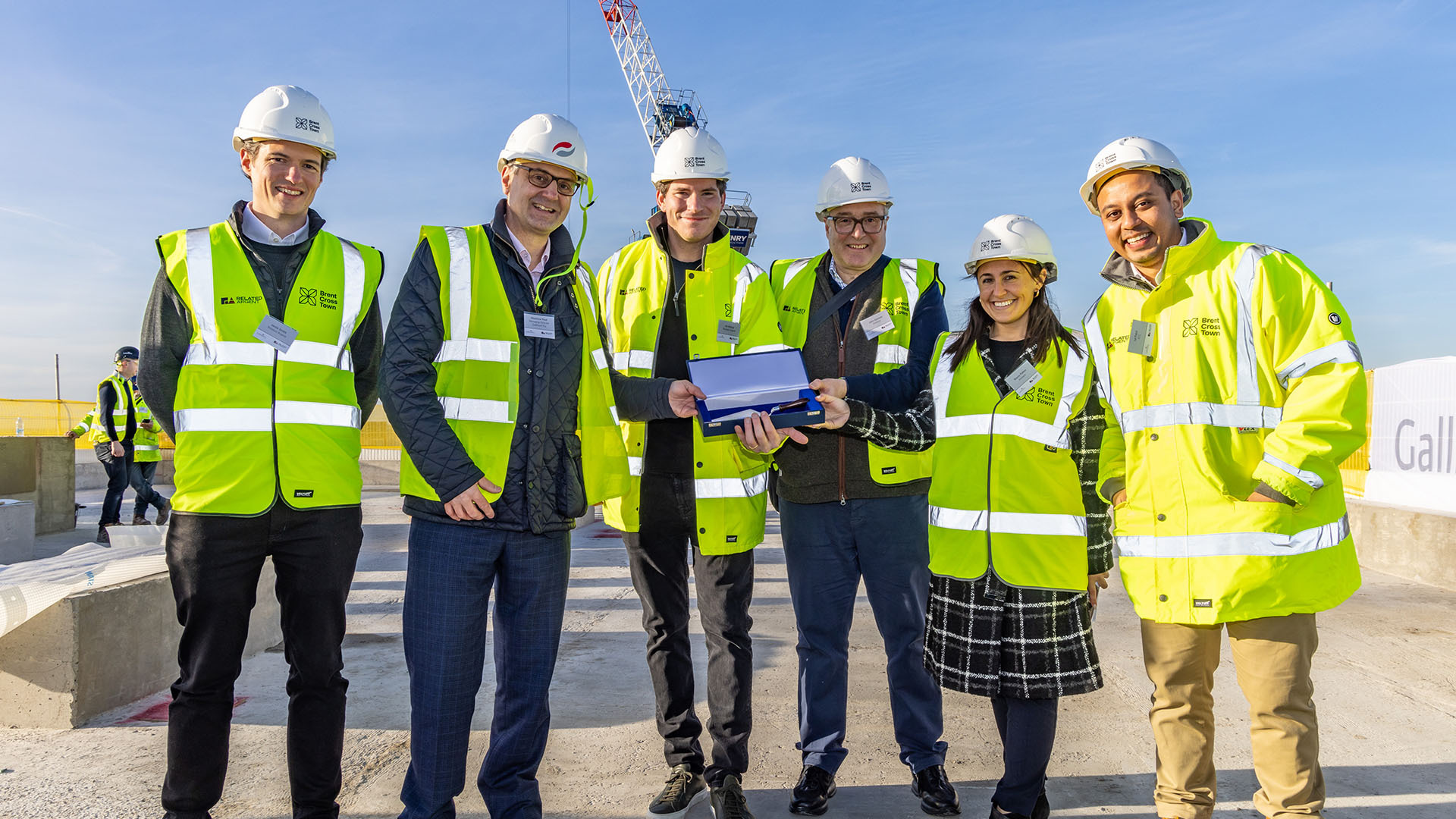 Topping out ceremony for plot 13 Brent Cross Town (Brent Cross Town)