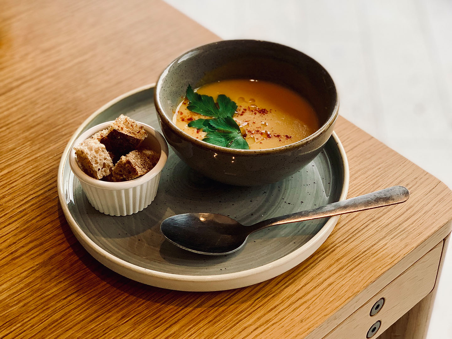 Spruce and Larch soup Spring Menu Brent Cross Town March 23 (Brent Cross Town)