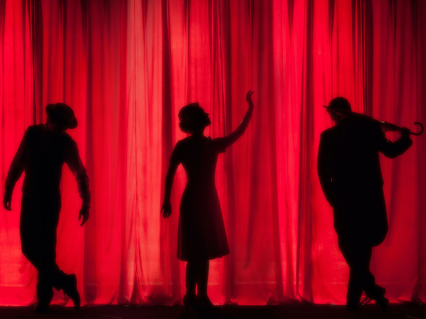 Silhouettes from a theatre performance, Arts Depot (Brent Cross Town)