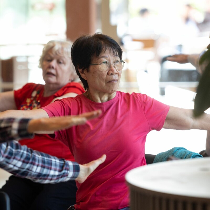 Photo of people doing a chair exercise class in Brent Cross Town. (Brent Cross Town)