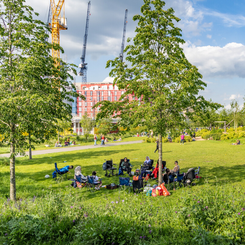 People enjoying Claremont Park