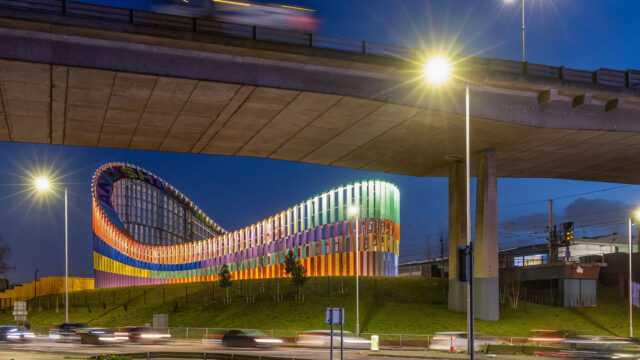 "Here we come, here we rise" by Lakwena and IF_DO architects, commissioned by Brent Cross Town to wrap their electricity substation (Brent Cross Town)