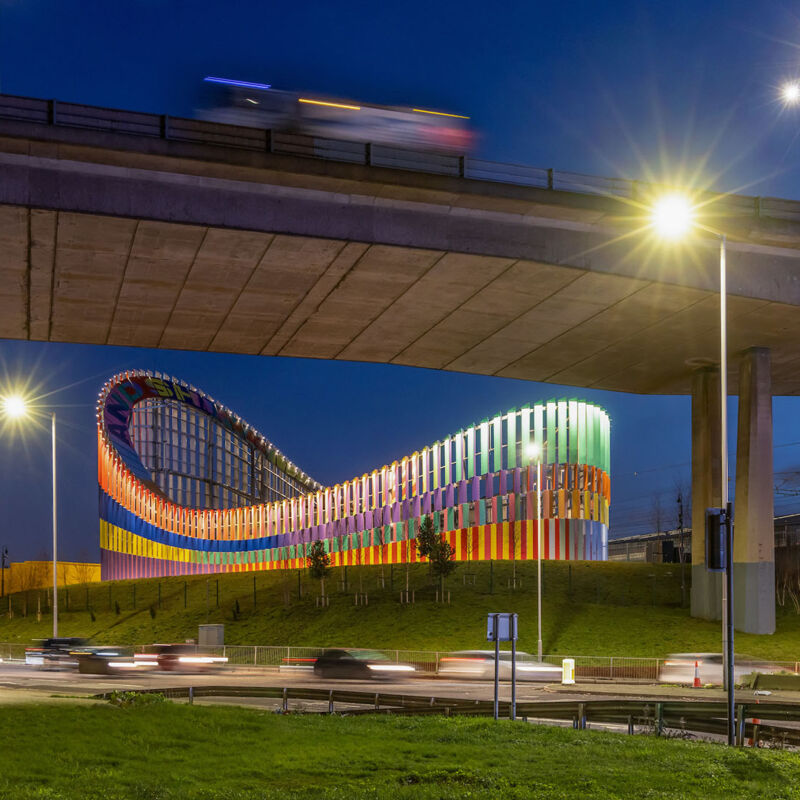 "Here we come, here we rise" by Lakwena and IF_DO architects, commissioned by Brent Cross Town to wrap their electricity substation (Brent Cross Town)