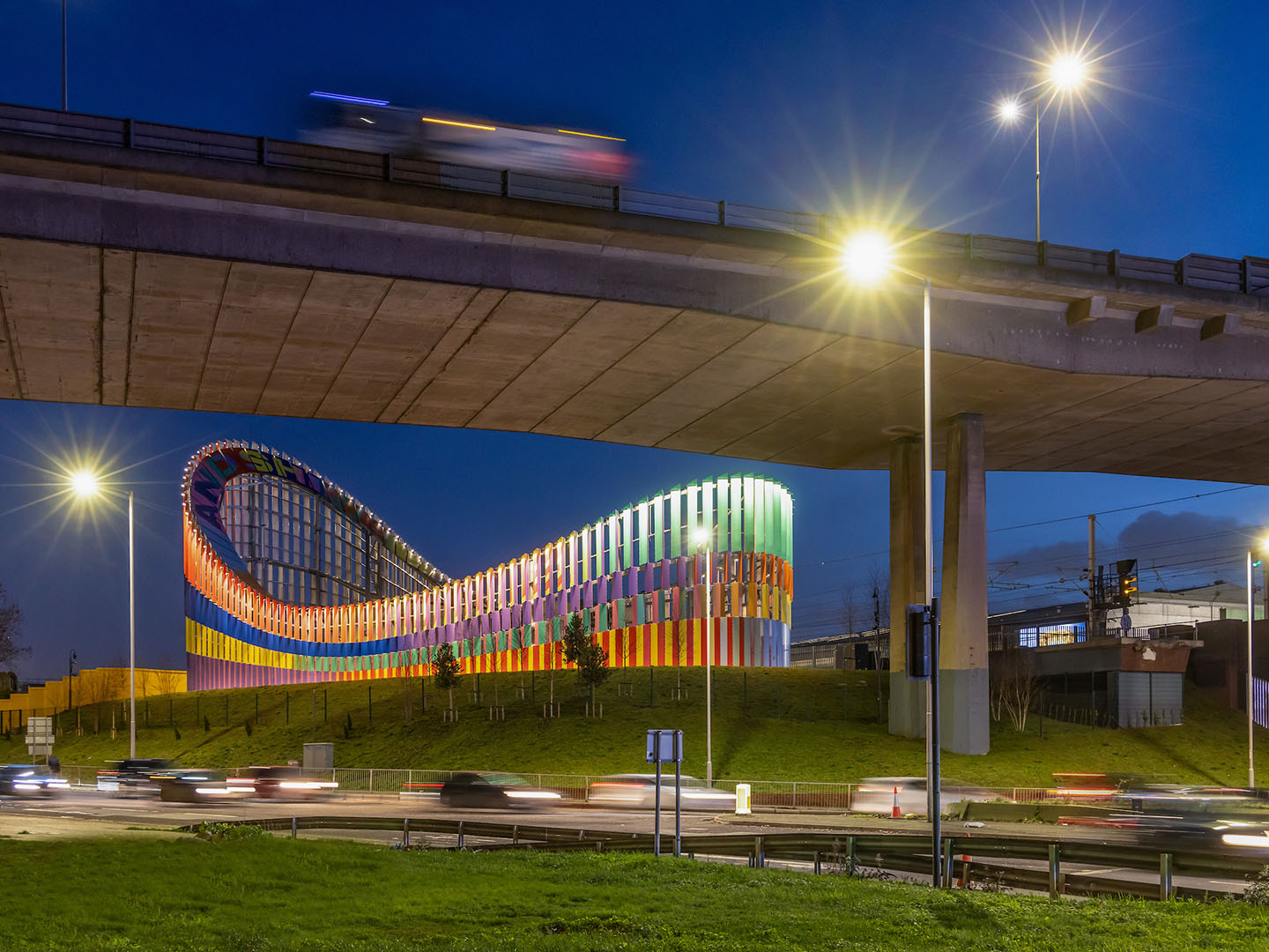 "Here we come, here we rise" by Lakwena and IF_DO architects, commissioned by Brent Cross Town to wrap their electricity substation (Brent Cross Town)
