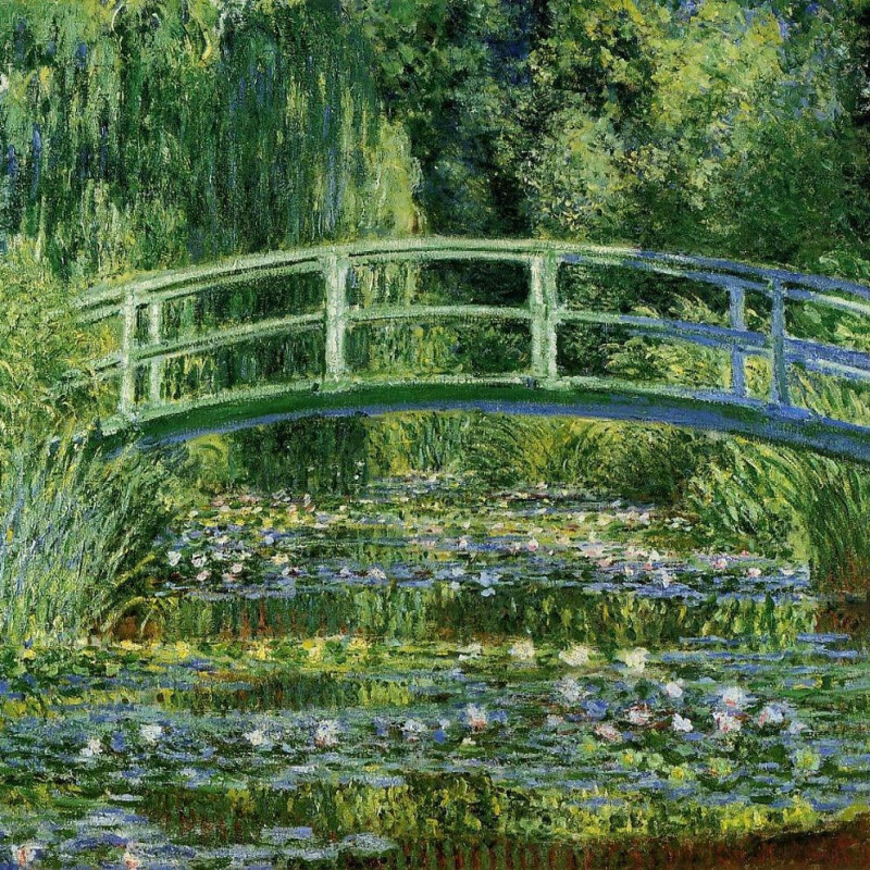 Claude Monet's lush, green painting, The Water-Lily Pond. (Brent Cross Town)