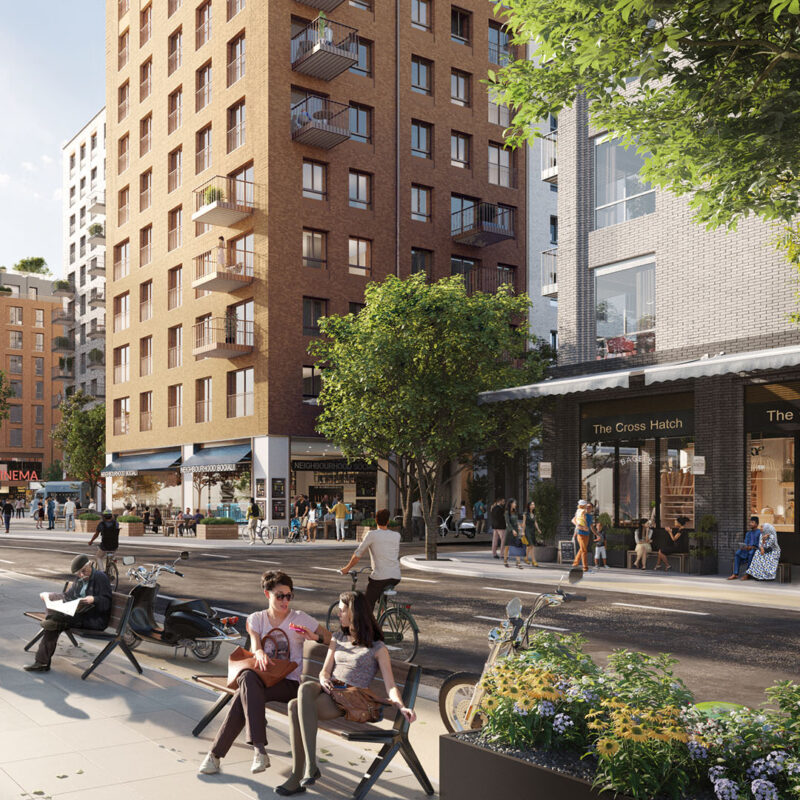 Merchant street in Brent Cross Town (Brent Cross Town)