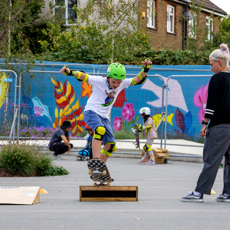 Skateboarding workshop in Claremont Park with Keep Rolling