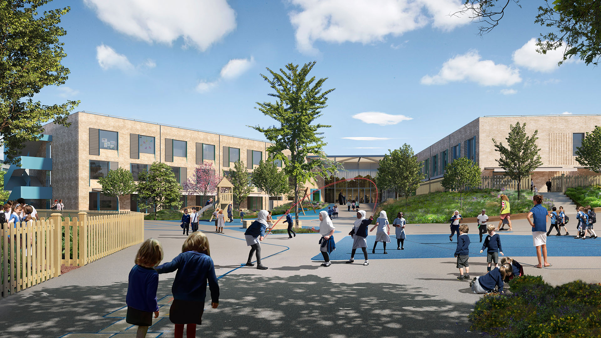 Visualisation of the new Claremont Primary school building Brent Cross Town (Brent Cross Town)